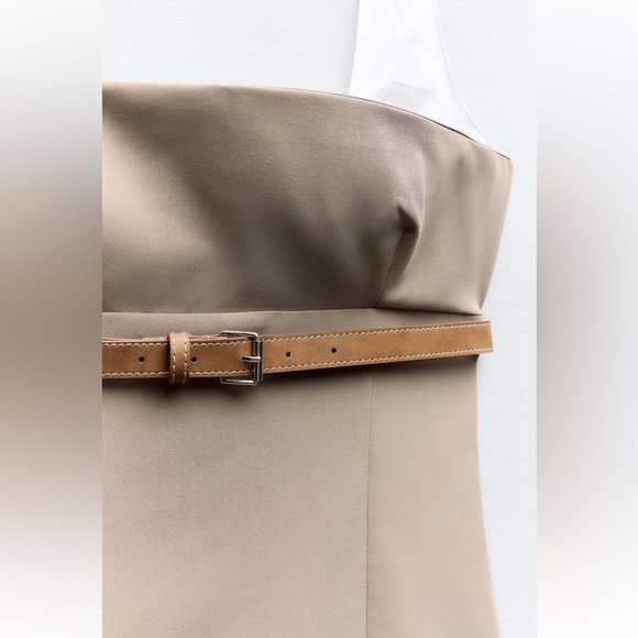 ZARA COMBINATION BELTED DRESS - Picture 4 of 6